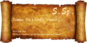 Samu Szilvánusz névjegykártya